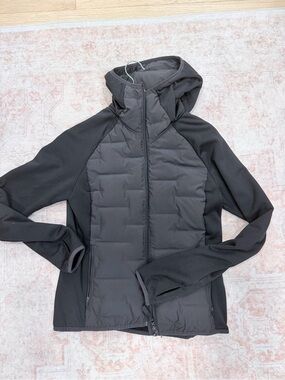 H&M Black Hooded Hybrid Puffer Jacket